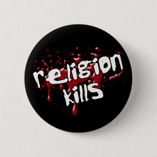 Religion tötet Knopf Button
