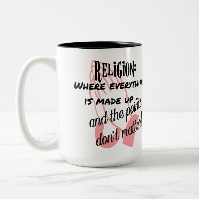 Religion - wo alles erfunden ist. zweifarbige tasse (Links)