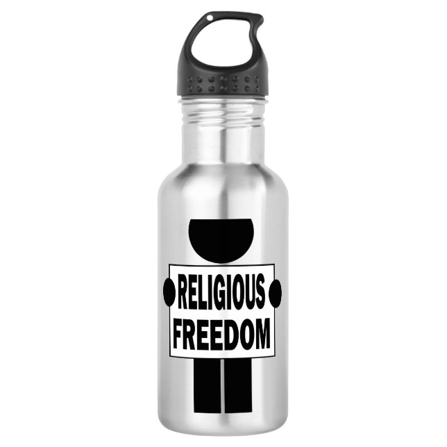 Religionsfreiheit Edelstahlflasche (Vorderseite)