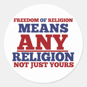 Religionsfreiheit Runder Aufkleber