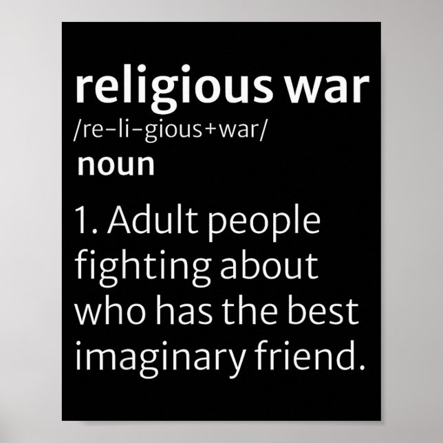 Religionskriegs-Wörterbuch Sarcastic Definition Lu Poster (Vorne)