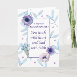 Religionslehrer dankt dem Lehrer für den Tag der A Karte