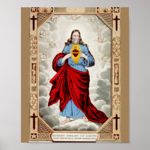 Religiös-Heiliges Herz-von-Jesus-Bild Poster