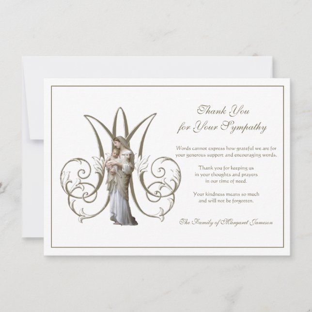 Religiös-katholische gesegnete Jungfrau Mary Beile Dankeskarte (Vorderseite)