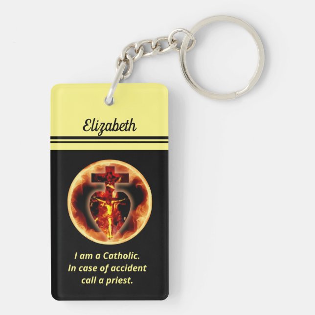 Religiös-katholischer Ruf als Priester-Crucifix Schlüsselanhänger (Rückseite)