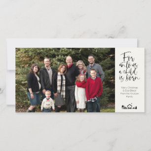 Religiöse 4 Foto Weihnachtskarte KJV Verse Ankündigung