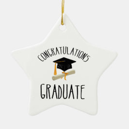 Religiöse Abschluss Gold Sternexplosion mit Black  Keramik Ornament