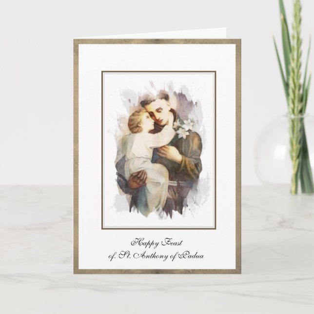 Religiöse Anthony von Padua Kind Jesus Karte (Vorderseite)