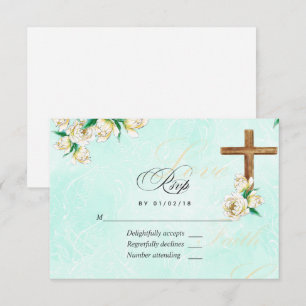 Religiöse Aquarell-Blumen RSVP Karte