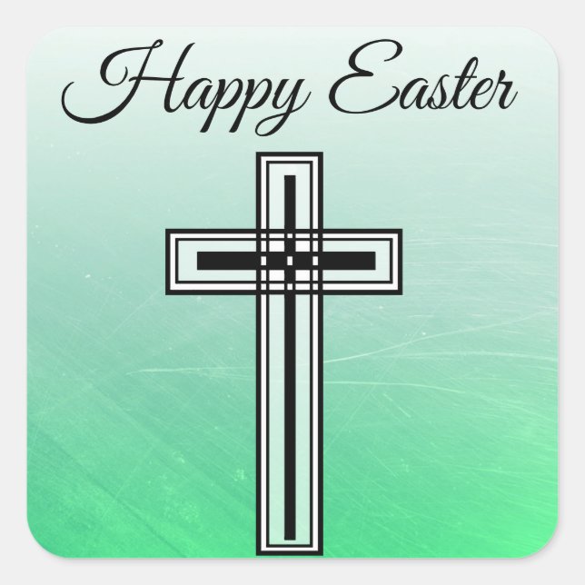 Religiöse Aufkleber für Grün und Schwarzes Kreuz (Vorderseite)