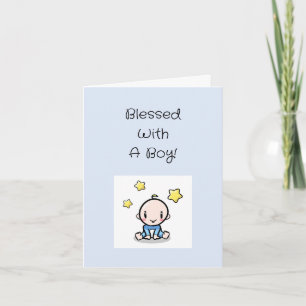 Religiöse Baby Boy Gratulation zu Text, Custom Karte