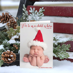 Religiöse Baby Foto Weihnachtsblase geklappt Feiertagskarte