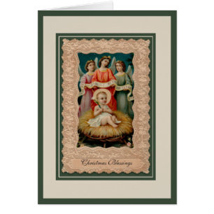 Religiöse Baby Jesus Engel Schrift Vintage
