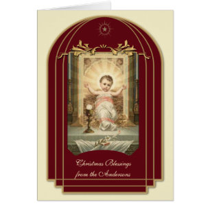 Religiöse Baby-Jesus-Schrift-Weihnachten Vintage