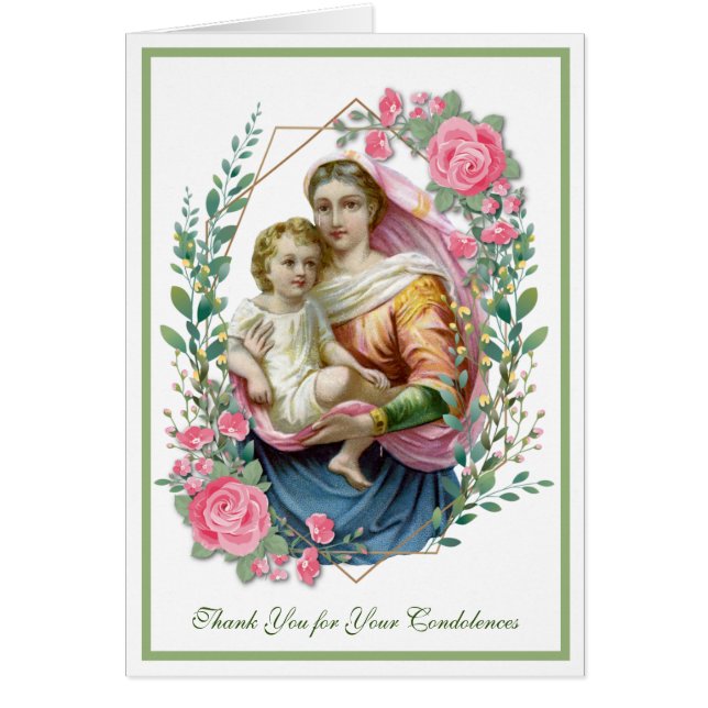 Religiöse Beerdigung Beileid Jungfrau Mary Danke (Vorne)