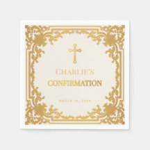 Religiöse Bestätigung Vintages Elfenbein- und Gold