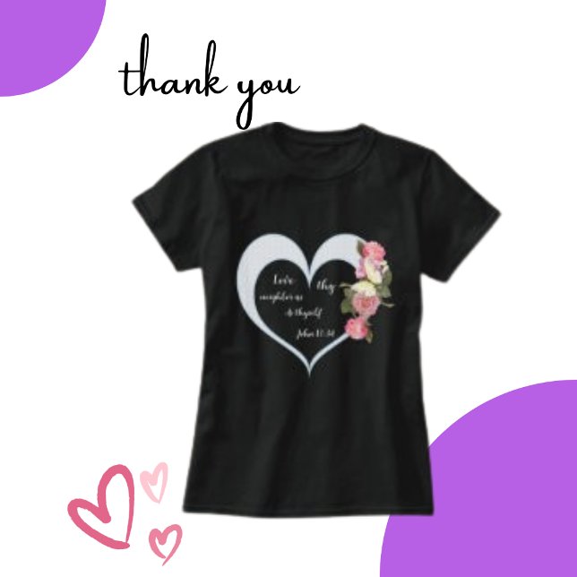 Religiöse Bibel Verse, rosa Cluster Scrapbook T-Shirt (Von Creator hochgeladen)