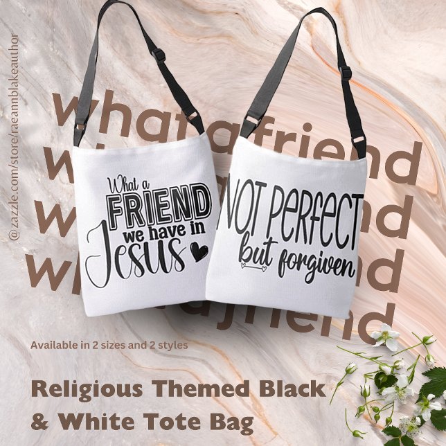 Religiöse Black & White Tote Tasche (Von Creator hochgeladen)