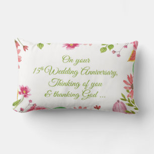 Religiöse Blume zum 15. Hochzeitstag Lendenkissen