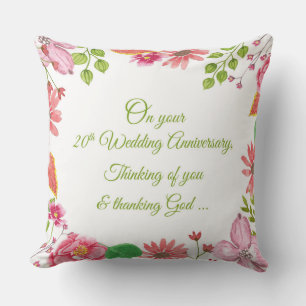 Religiöse Blume zum 20. Hochzeitstag Kissen