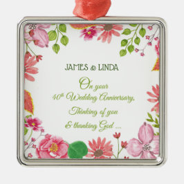 Religiöse Blume zum 40. Hochzeitstag Ornament Aus Metall