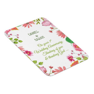 Religiöse Blumen zum 1. Hochzeitstag Magnet