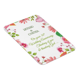 Religiöse Blumen zum 30. Hochzeitstag Magnet