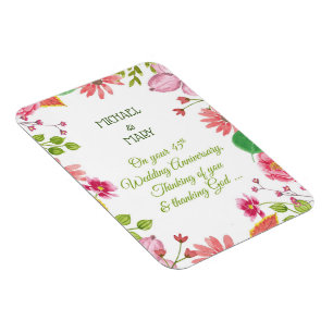 Religiöse Blumen zum 45. Hochzeitstag Magnet