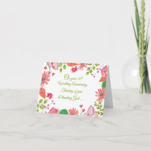 Religiöse Blumen zum 50. Hochzeitstag Karte