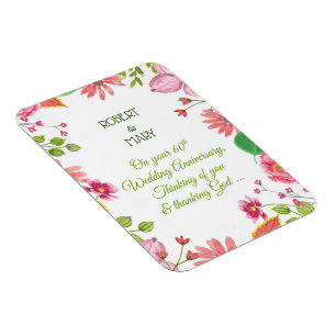 Religiöse Blumen zum 60. Hochzeitstag Magnet