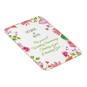 Religiöse Blumen zum 65. Hochzeitstag Magnet