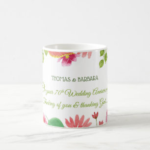 Religiöse Blumen zum 70. Hochzeitstag Kaffeetasse