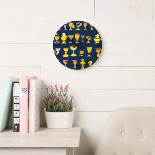 Religiöse Chalices Große Wanduhr