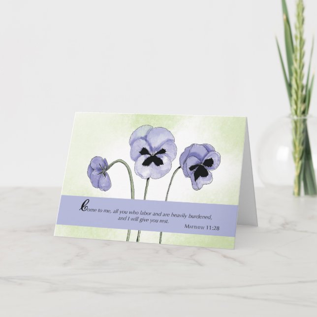 Religiöse Christlich ermutigende Schrift Lila Karte (Vorderseite)