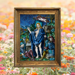 Religiöse Christlich-katholische Osterwiederaufers Poster