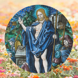 Religiöse Christlich-katholische Osterwiederaufers Runder Aufkleber