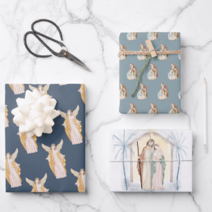 Religiöse Christliche Engel Mary & Joseph Weihnach Geschenkpapier Set