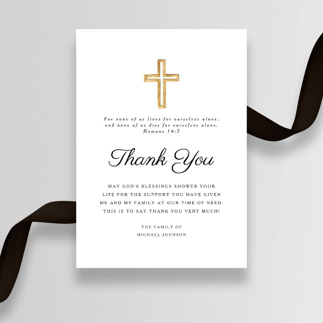 Religiöse Cross Beerdigung Dankeskarte (Religious Cross Funeral Thank You Card)