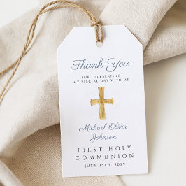 Religiöse Cross Boy Blue First Communion Geschenkanhänger