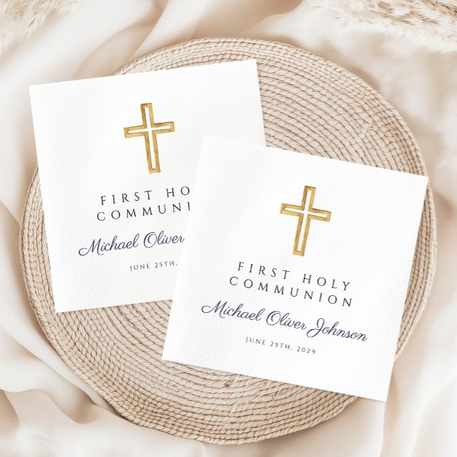 Religiöse Cross Boy First Communion Serviette (Religious Cross Boy First Communion Napkins)