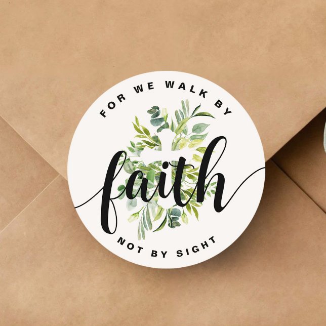 Religiöse Cross Faith Bible Verse Runder Aufkleber (Religious Cross Faith Bible Verse Classic Round Sticker)