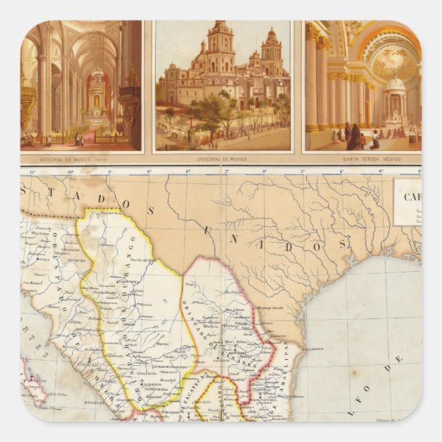 Religiöse Darstellung Mexikos Quadratischer Aufkleber (Vorderseite)