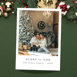 Religiöse Ehre Gottes Minimalistische Familienfoto Feiertagskarte