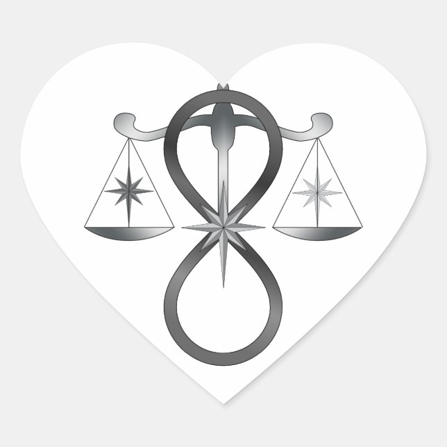 Religiöse Einheit Gott Symbol Pagan Monochrome Herz-Aufkleber (Vorderseite)