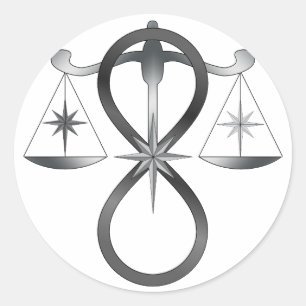 Religiöse Einheit Gott Symbol Pagan Monochrome Runder Aufkleber