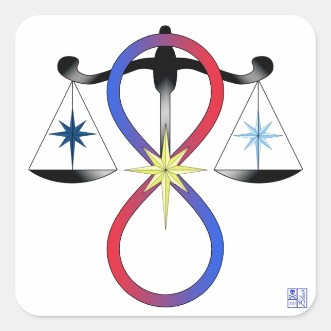 Religiöse Einheit Gottes Symbol Heide Spiritualitä Quadratischer Aufkleber (Vorderseite)