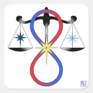 Religiöse Einheits-Gott-Symbol-Heide-Spiritualit Quadratischer Aufkleber