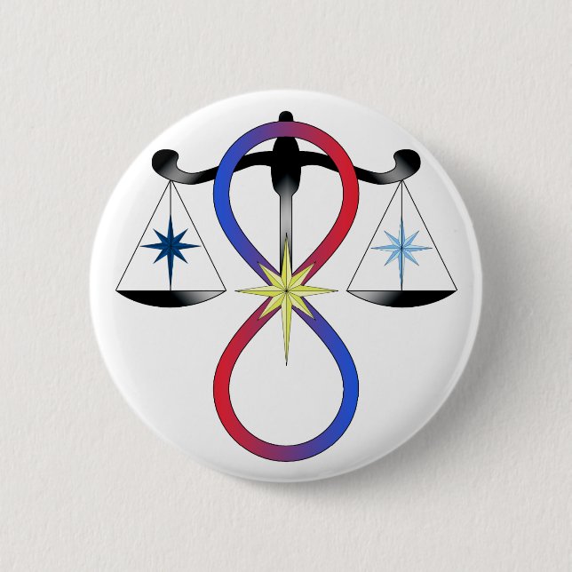 Religiöse Einheits-Gott-Symbol-Heide-Spiritualität Button (Vorderseite)