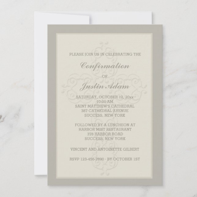 Religiöse Einladung über Wasserzeichen (Vorderseite)