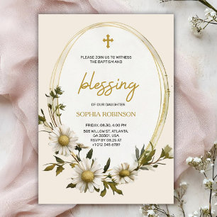 Religiöse Einladungskarte mit Blumendesign  Einladung